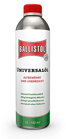 Eva Shop® Ballistol Universalöl in verschiedenen Größen zur Fahrzeugpflege, Fahrradpflege, Waffenöl zur Waffenpflege, Tierpflege, Lederpflege, im Garten, Haushalt, Handwerk UVM. (500ml Dose)