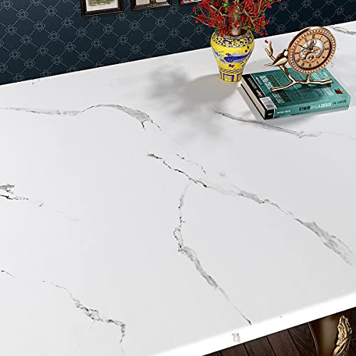 FunStick Papel Pintado Adhesivo Marmol para Muebles 60CM x 5M Pegatinas para Muebles Blanco Mate Película Decorativo PVC Autoadhesivo Impermeable Película para Puerta Gabinete Cocina Mesa Baño