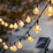 ITICdecor Solar String Lights Outdoor 13ft 4M 20LED Fairy Lights Waterproof Crystal Globe Solar Garden Lights for Party Hanging Fence Patio Christmas Tree Decoration (Warm White)