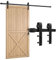 Trintion Schiebetür Komplettset 183cm (6FT) Schiebetür Schiene Schiebetürbeschlag Set Schiebetürsystem Hängeschiene Holz Schienensplei Sliding Door Laufschienen für Schiebetüren