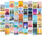 HerZii Prints Vintage-Reise-Poster Collage-Set für Wand - 44-teilig, 10,2 x 15,2 cm - Trendige Städte Wanddekoration - Retro-Poster