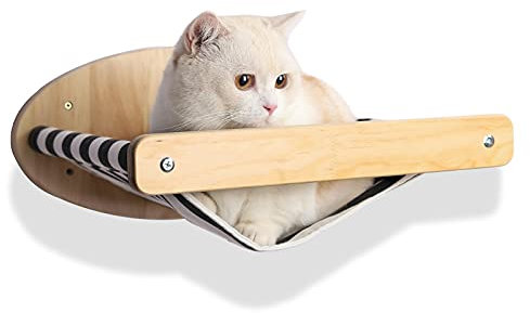 JKXWX Haustier Hängematte Katze Hängematte Wandmontierte Katzen Regal Holz Katze Kletterrahmen Katze Wand Hängende Katze Kratzt Treppenhaus Tiere Hängematte (Color : A)