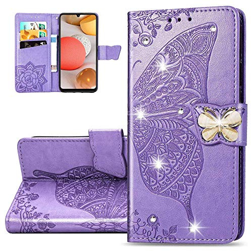 LEMAXELERS Xiaomi Mi 11T Hülle,Xiaomi Mi 11T Handyhülle Prägung Glitzer Diamant Schmetterling Blumen Flip Case PU Leder Cover Magnet Schutzhülle Handytasche für Xiaomi Mi 11T,SD Die L Zi