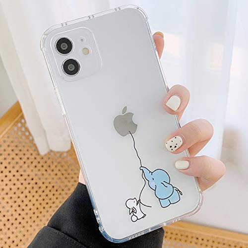 Tybiky Hülle für iPhone 13 Mini Hüllen Case Kreatives Kleiner Elefant Muster Luftkissen Schutzhülle Silikon Airbag Handyhülle Bumper Chic Bling Kratzfest Cover für Apple iPhone 13 Mini, Linie Ziehen