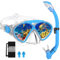 JEMULICE Taucherbrille Kinder, Schwimmbrille Kinder Schnorchelmaske für Jungen Mädchen, Tauchmaske mit Nasenabdeckung 180°Panorama HD Anti Nebel Anti-Leck Schwimmmaske für Kinders 4-16 Jahre