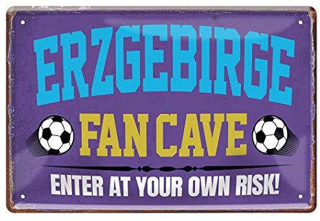 Erzgebirge Fan Blechschild - Deko Fanartikel für Erzgebirge Fans Anhänger - Türschild oder Wanddeko für Werkstatt Partykeller Man Cave Jugendzimmer - mit Blechschilder Befestigungsset - 30x20cm