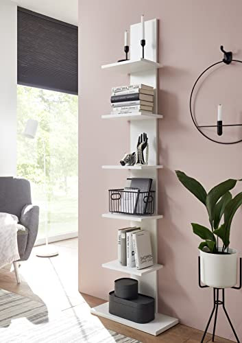 möbelando Regal Standregal Dekoregal Beistellregal Ablageregal Holzregal Wilmington I Weiß