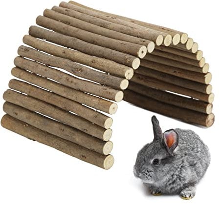 Wooden Hamster Bridge Small Animal Bendy Bridge Ladder Bridge Small Animal Wooden Cage for Guinea Pigs Ferrets