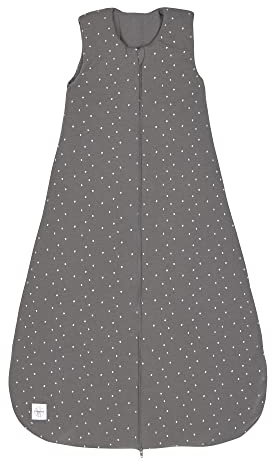 LÄSSIG Baby Ganzjahres Schlafsack ohne Ärmel unisex/Sleeping Bag Interlock Spots anthracite, Größe 62/68 3-6 Monate