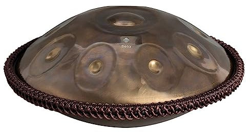 Sela Journey Handpan Gold - F# Integral Stimmung - rostfrei & korrosionsbeständig - klangvolles Percussion-Instrument - Steel Hand-Pan 47 cm groß - ohne Störgeräusche - mit gepolsteter Tasche