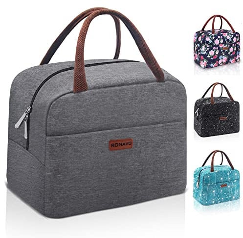 RONAVO Insulated Lunch Bag - Work Travel Cooler, Leakproof Toteдон Gray