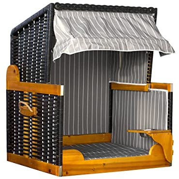 deVries Hundestrandkorb - inkl. schwenkbarem Napf - Maritimer Look