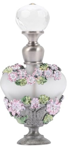 Uonlytech Parfümflasche Parfümhalter Aus Kristall Nachfüllbare Duftflasche Parfums Para Mujer Arabische Parfums Für Frauen Juwelenbesetzte Parfümflakons Reisen Legiertes Glas Metall