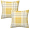 AHAHM Yellow and White Buffalo Check Plaid Throw Pillow Cover Farmhouse Decorative Throw Pillow Case Indoor Outdoor Cushion Cover Pillowcase for Sofa 18 x 18 Inch Set of 2