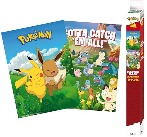 Pokemon Poster Set 2 Chibi Poster, Merhfarbig