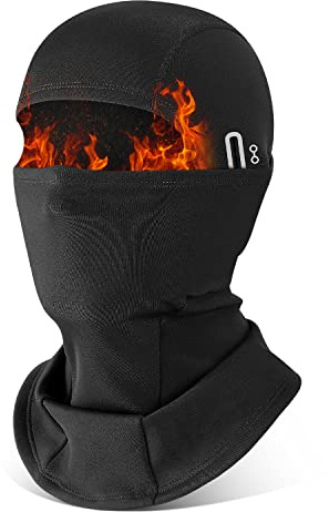 KGC Winter Balaclava for Men and Women, Windproof Ski Mask, Thermal Cold Weather, Winter Face Mask for Skiing, Bicycle Helmet, black, One Size