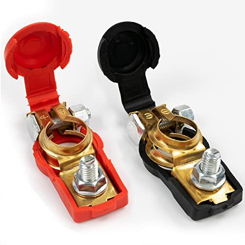 1 Pair Car Battery Terminal Connectors, Battery Release Connectors, Battery Disconnect Terminals, Battery Pole Terminals Screw Battery Clamp Connection Boat Truck Car Van