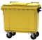 ESE Poubelle Conteneur à déchets 660L Jaune + Couvercle jaune