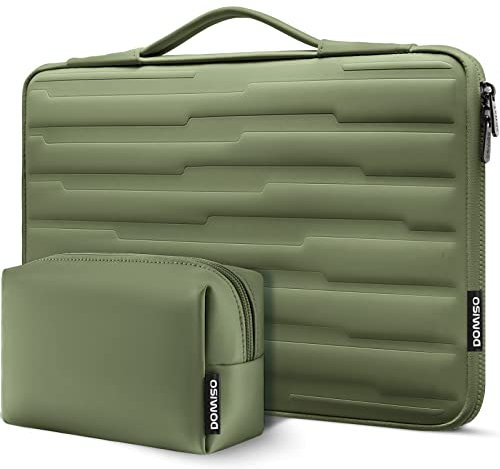 DOMISO 15,6 Pulgadas Funda para ordinador Resistente a los Golpes de con Funda Protectora con asa Compatible con Lenovo IdeaPad 520 de 15,6/DELL Inspiron 15 3000 3573/HP/ASUS Computer,Verde