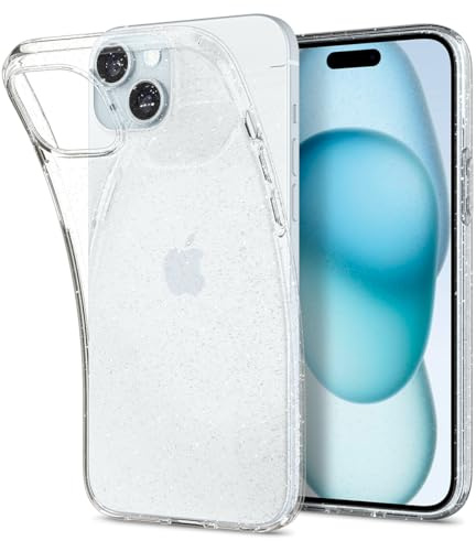 Spigen Liquid Crystal Glitter Hülle Kompatibel mit iPhone 15 Plus -Crystal Quartz