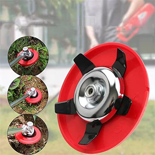 Plaque de désherbeur pour tondeuse à gazon avec 2 types de lames de coupe, tondeuse à gazon, désherbeur pour terrain sec et terrain - Accessoires de désherbage multifonctionnels
