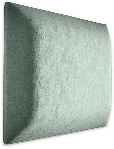 Muralo Samt Wandkissen Stoff Polsterpaneel Schlafzimmer Wohnzimmer Bett Wandpolster Bettkopfteil Lendekissen Modern Luxus Gepolstert Polster Paneel (Mint, 40 cm x 40 cm)