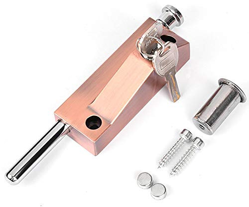 (Bronzo Rosso) Bulloni di bloccaggio multicolore in acciaio inox, serratura di sicurezza, multiuso, fornito con viti e 2 chiavi, adatto per vari tipi di porte per bagno, giardino, WC, garage