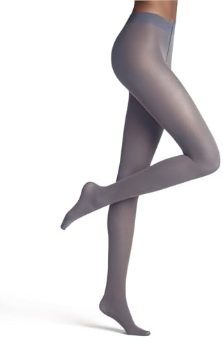 FALKE Women's Matt Deluxe 30 DEN W TI Sheer Plain 1 Pair Tights, Grey (Pearl Grey 3248), S-M