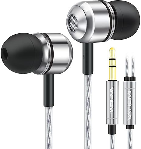 Earphones Wired in Ear Headphones with Pure Sound and Strong Bass, Noise Isolating, Tangle-Free Cord, Lightweight Earbuds Wired for Samsung, Smartphones, MP3 and 3.5mm Jack Devices