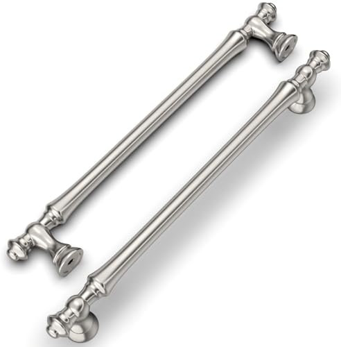 Amerdeco 6 Pièces Poignées de Meuble Nickel Brossé,160mm, en Alliage de Zinc, pour Cuisine, Armoires, Tiroirs et Placards UK0017