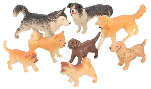 Warmhm 8st Hund-Statue-Ornament Dekoration Welpenstatue Feengarten Dekoration Mikrolandschaftsornament Mini-welpenfiguren Miniatur-hundeschmuck Plastik Kind 8-teiliges Set Kuchen