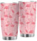 Zbbfwu Flamingo Print Kaffeebecher to go Thermobecher Edelstahl Auslaufsicher Kaffeetasse Isolierbecher Flamingo 600ml