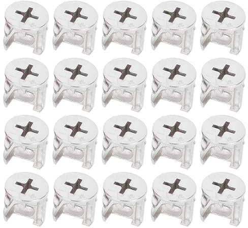 DOYUKY 20 Pieces Raccords pour Meubles Ferrure à Came, 15 x 12 mm Écrous de Verrouillage à Came Anticorrosion, Connecteur Excentrique en Alliage pour Panneau de Meuble de Tiroir d'Armoire