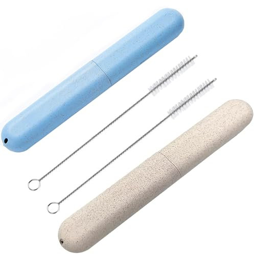 iLamvie 2 Stück Zahnbürsten-Etui, Zahnbürstenbox, Zahnbürstenkopf Schutzhülle, Mit 2 Bürsten, Tragbare Zahnbürstenhülle Geeignet Für Reisen, Familie