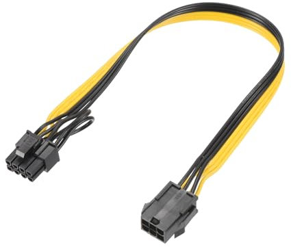 Sourcing Map PCIe Power Adapter Cable - 6 Pin Female to 8 Pin (6+2) Male PCI Express GPU Power Supply - 320mm/12.6 for Graphics Card
