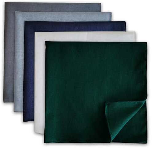 Rjayaa Taschentücher Stofftaschentücher Herren 5 Stück 54cm Taschentücher Stoff Herren Baumwolle Groß Einstecktuch Herrentaschentücher