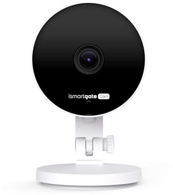 ISMARTGATE Telecamera interna IP con risoluzione 2MP (1080p), visione notturna, rilevazione del movimento, suono bidirezionale e Wi-Fi/Ethernet