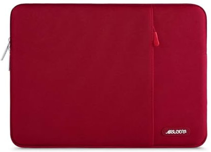 MOSISO Housse Ordinateur Portable 15 Pouces,Compatible avec MacBook Air 15 Pouces (M4 A324/M3 A3114/M2 A2941 2025-2023) Dell XPS 15,Laptop Sleeve Polyester Verticale Sac avec Poche,Rouge