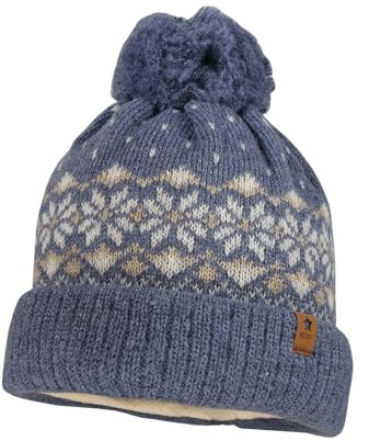 maximo MINI-Mütze, Umschlag, Pompon Norwegerjacquard, Futter