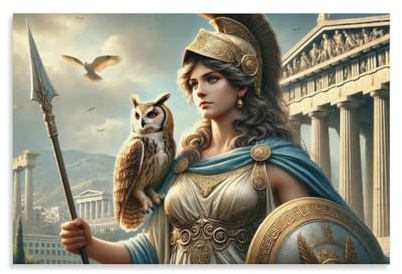Poster mit griechischer Mythologie, Athene – Göttin der Weisheit, Wandkunst, Poster, Drucke, Heimdekoration, Bild, Leinwand, Gemälde, Poster, 30 x 45 cm