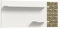 xonox.home Prisma X76J4T52 Wandboard Regal Wandregal in weiß melamin, Absetzung Gold Nb. ca.140x53x17cm