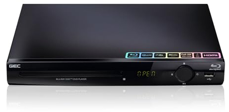 Blu Ray DVD Player 2D 1080P Blu-ray DVD Player for TV/Projector,Support All DVDs and Region A B C Blu-ray Discs,HDMI/CVBS/Audio L and R/Coaxial Output