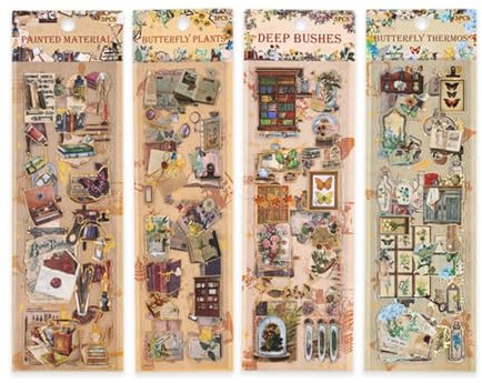 12 Blatt Scrapbooking Sticker， Scrapbooking Aufkleber, Scrapbook Zubehör, Stickers Zubehör Selbstklebend für DIY Scrapbook Kalender Notizbuch Fotobuch Tagebuch Journaling