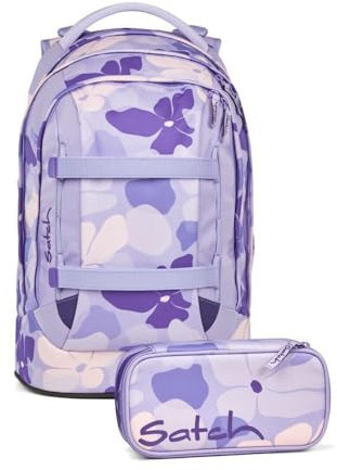Satch pack Schulrucksack Set 2tlg. inkl. Schlamperbox (Lilac Blossom)