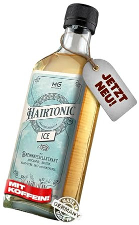 MG Pomaden Hairtonic ICE, Kühleffekt durch Menthol, Haartonikum, Haarwasser, pflegend für Haar & Kopfhaut mit Koffein Brennnesselextrakt, Aloe-Vera-Saft, Avocadoöl, Panthenol, Unterstützt Haarwachstum
