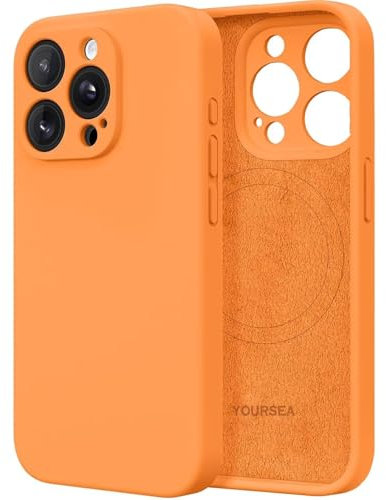 Yoursea Magnetic Case for iPhone 11 Pro Phone Case Accossories with Full Camera Len Protector Liquid Silicone Shockproof Gel Rubber Phone Case for iPhone 11 Pro Orange