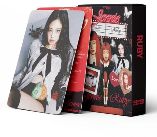 KSOIQPU Lot de 55 cartes photo LOMO BP JENNIE RUBY, cadeaux pour les fans de Blackpink