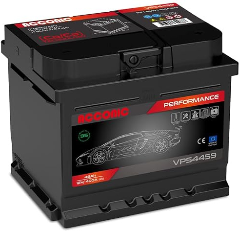 Acconic VP54459 Performance 46Ah Autobatterie ersetzt 44Ah 47Ah 52Ah (207x175x175mm)