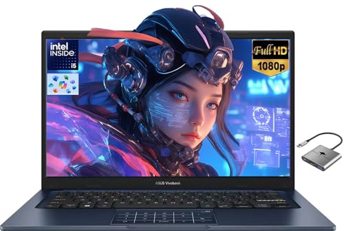 ASUS Vivobook - Computer portatile FHD da 14 per scuola aziendale, casa, scuola, Intel 10-Core i5-1334U (Beat i7-1250U), 16 GB RAM 1 TB SSD, tastierino numerico, webcam privata BT 5.1 Windows 11 Pro