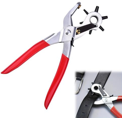 Pinza Fustellatrice Rotante,Perforatore Rotondo per Cintura,Cintura in Pelle Punzonatrice,Pinza Fustellatrice